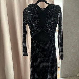 Elegant Black Studded Dress